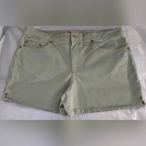 Vintage Faded Glory Denim Shorts Sz 16 Euc 4" Inseam Light Green High Rise